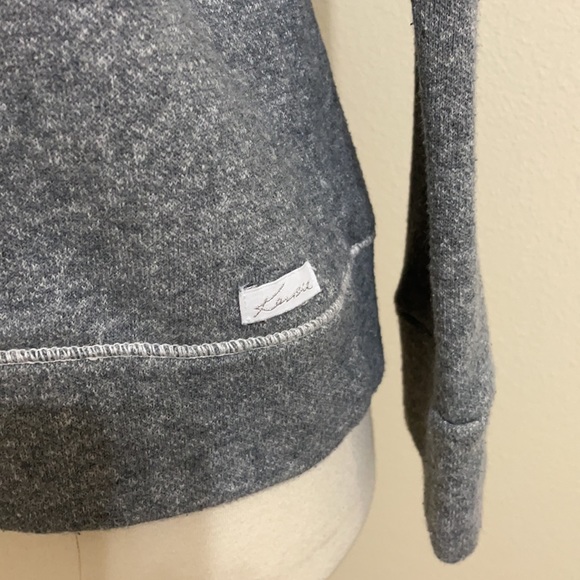 KENSIE Womens Gray Lace Trimmed Sweatshirt Size Medium - Picture 4 of 8